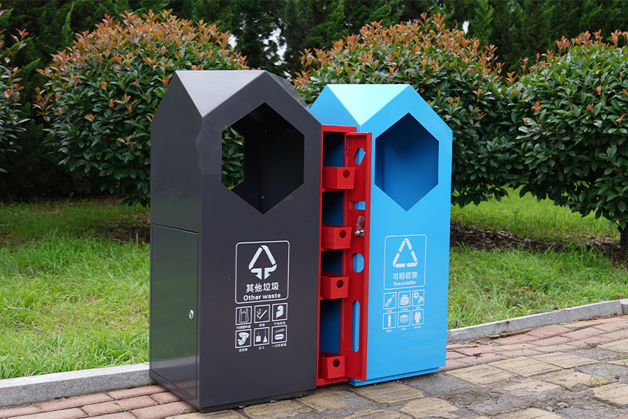 琉森戶外垃圾筒_大號環衛垃圾箱_公園小區辦分類果皮箱